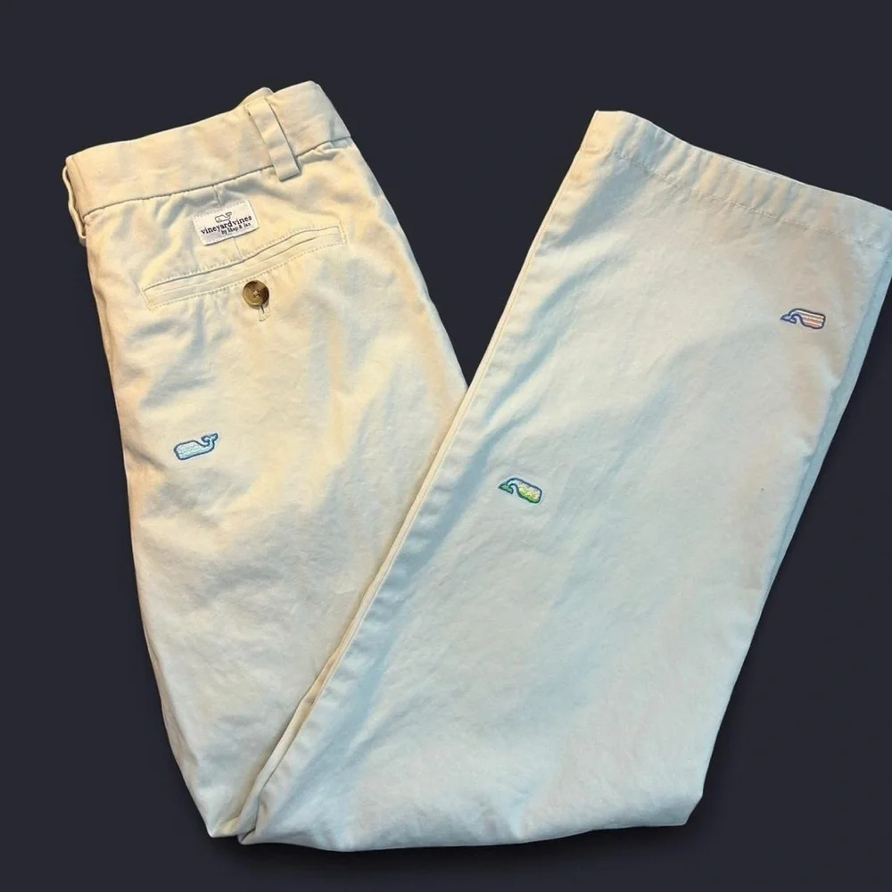 Vineyard Vines by Shep & Ian Khaki Pants | Size 14 | Embroidered Whale Logo